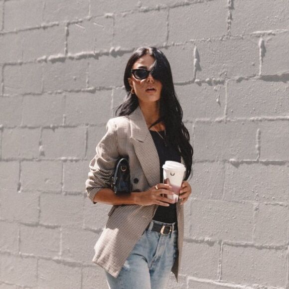 New Petal and pup Juliette classic Earth Tones plaid blazer Sz 6 - Picture 4 of 12